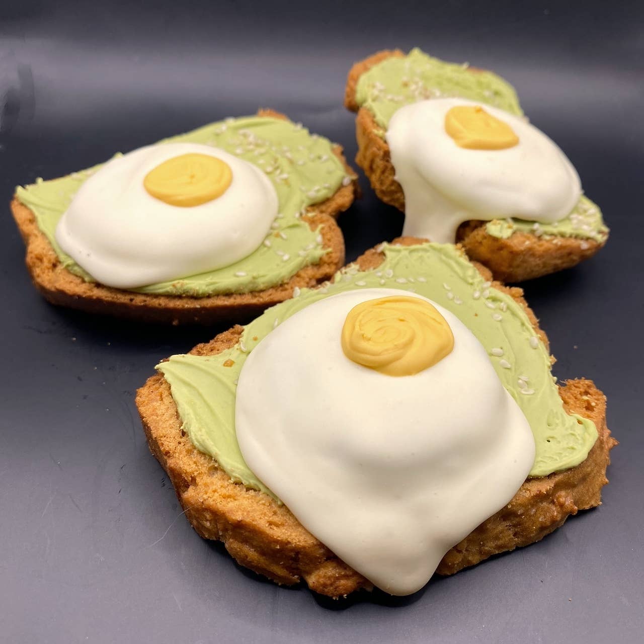 "Avocado" Toast w/ "Fried Egg" Organic Dog Cookie
