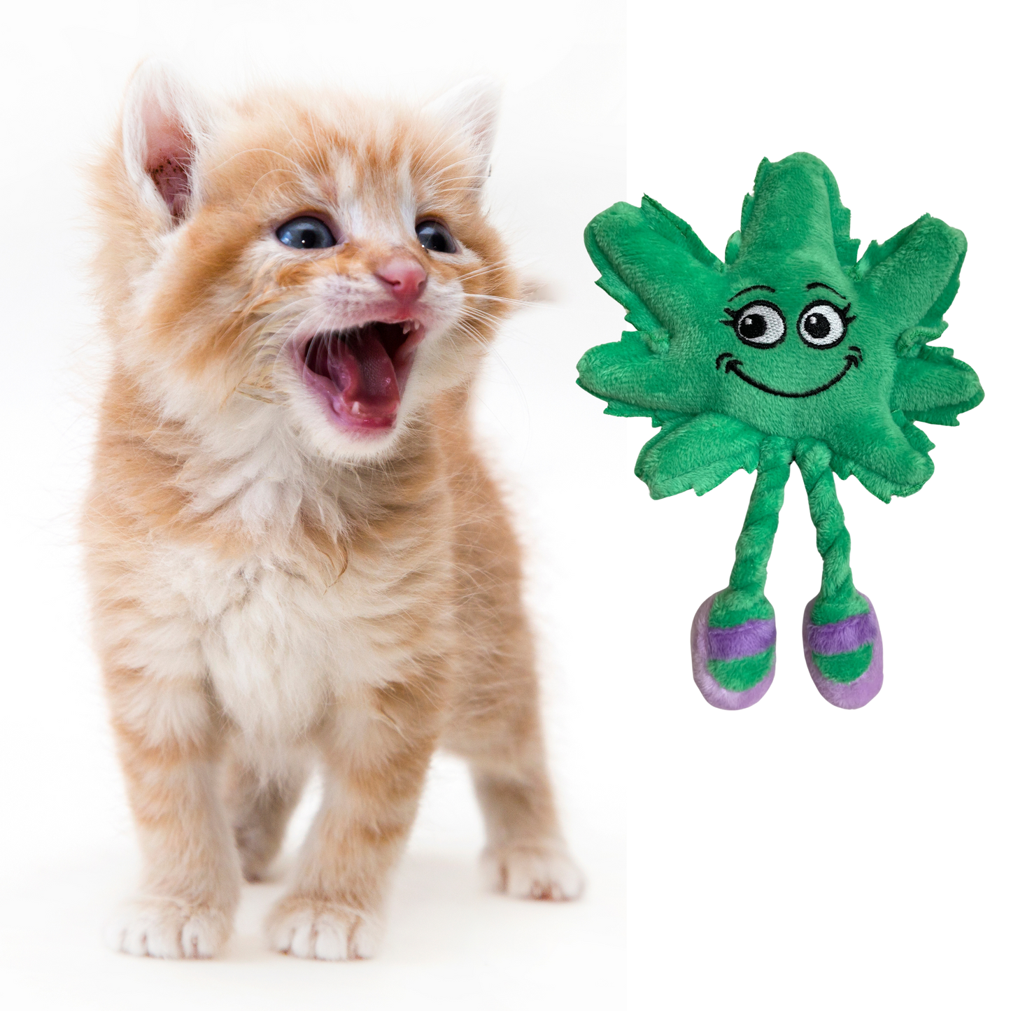 Lil' Mary Jane the Marijuana Leaf, Plush Catnip 420 Cat Toy