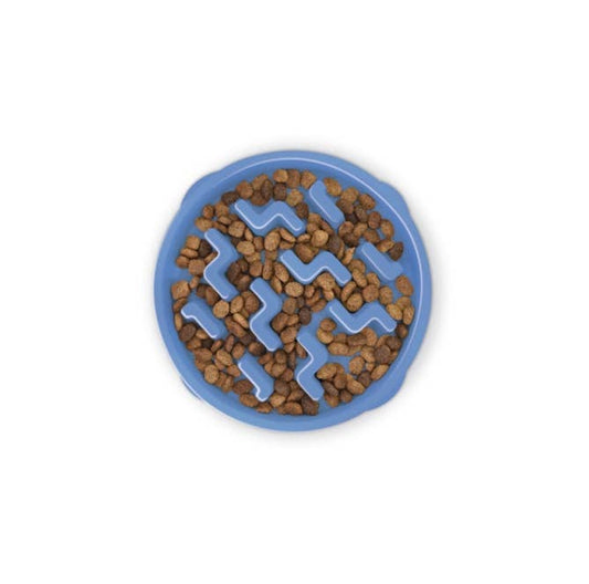 Outward Hound Fun Feeder Slo Bowl Dog Feeder Blue Small