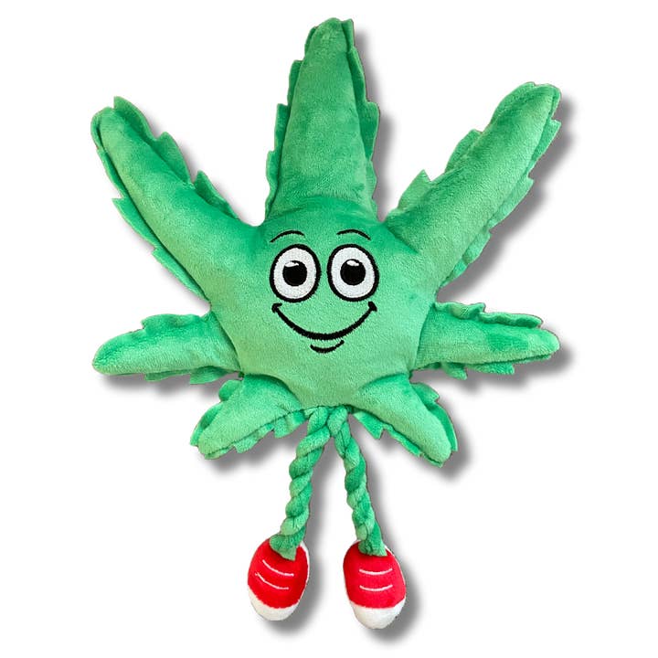 Mj the Weed Leaf | Funny Dog Toy | Cool Plush Squeaky Toy