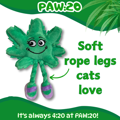 Lil' Mary Jane the Marijuana Leaf, Plush Catnip 420 Cat Toy