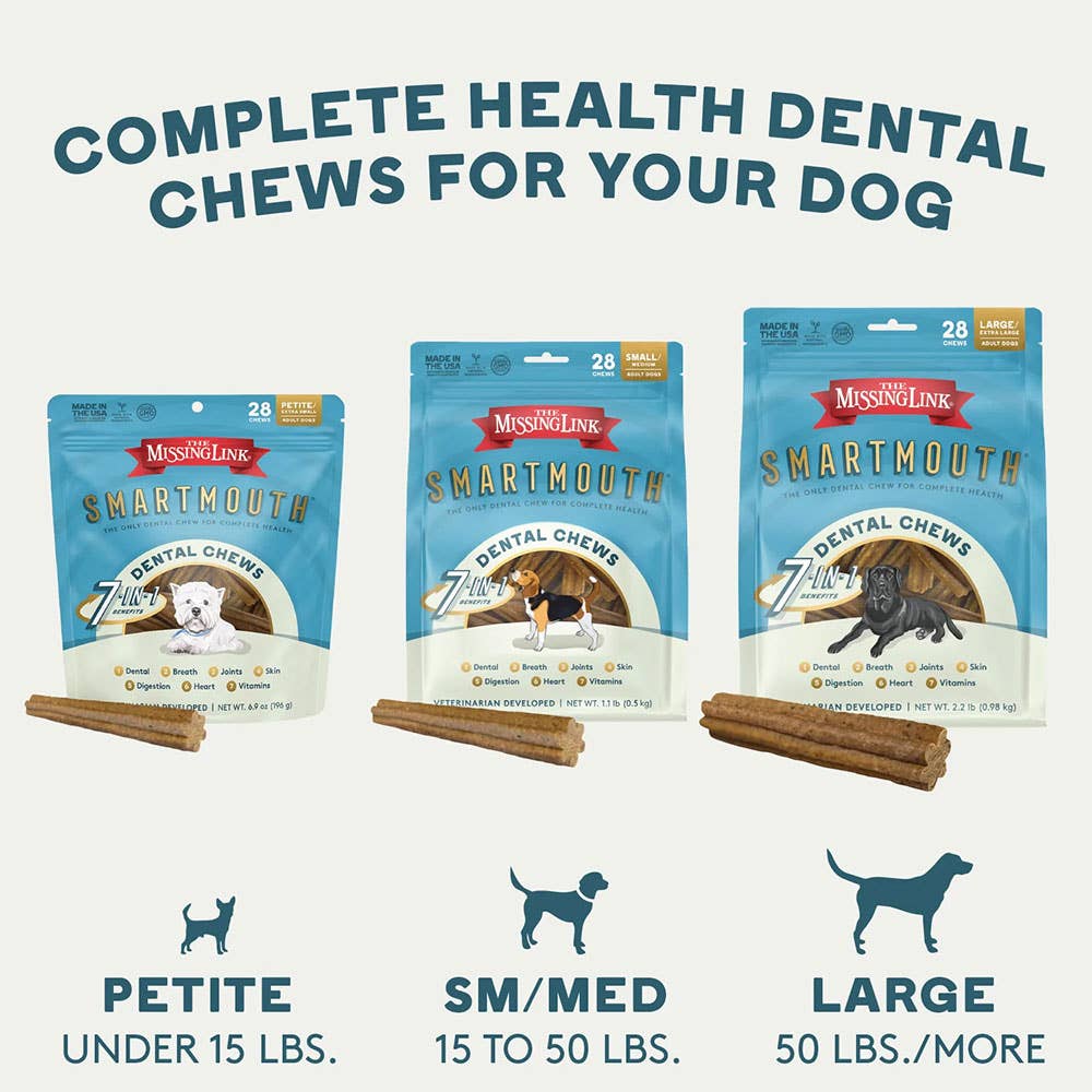 The Missing Link - SMARTMOUTH Dental Chew S/M Dog 28ct