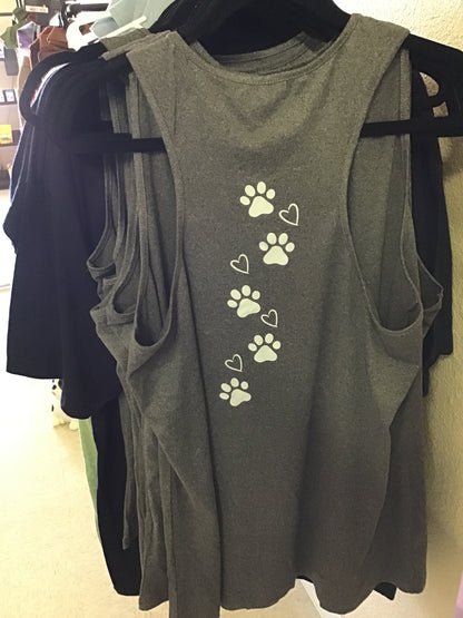 Tank top with paw prints