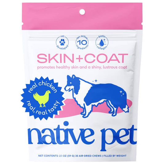 Native Pet - Skin + Coat Chews, Skin & Coat Supplement For Dogs