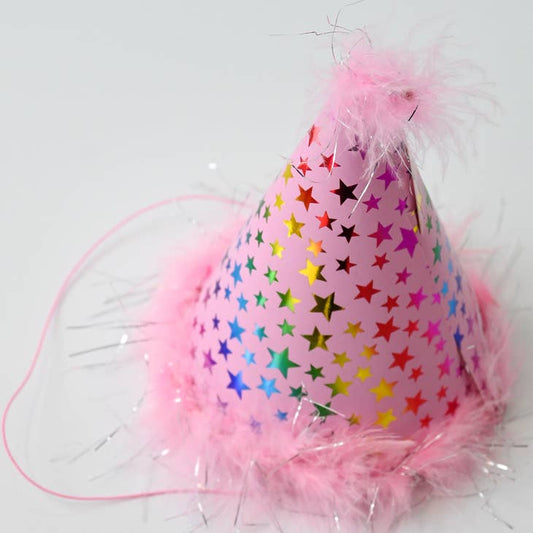 dexypaws - birthday hat pink