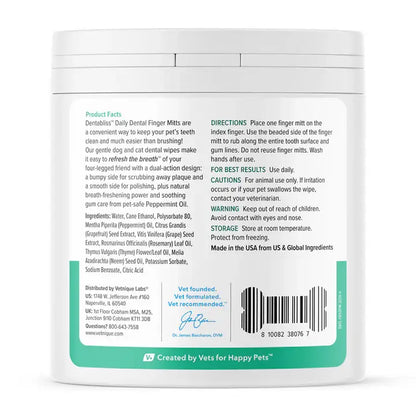 Glandex Dentabliss Peppermint Dental Wipes Finger Mitts 50ct
