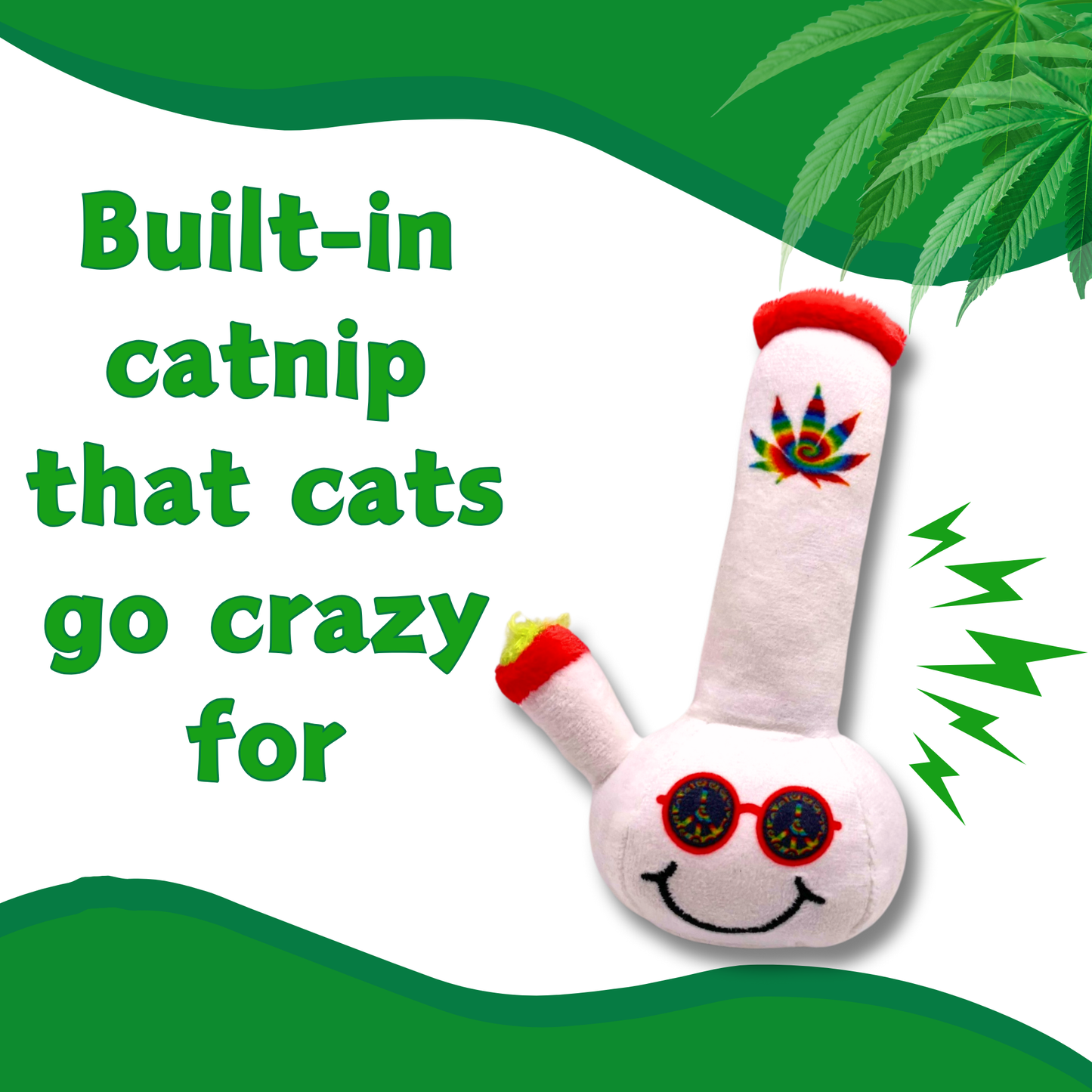 Lil' Billie Bong, Parody Plush Weed Theme Catnip 420 Cat Toy