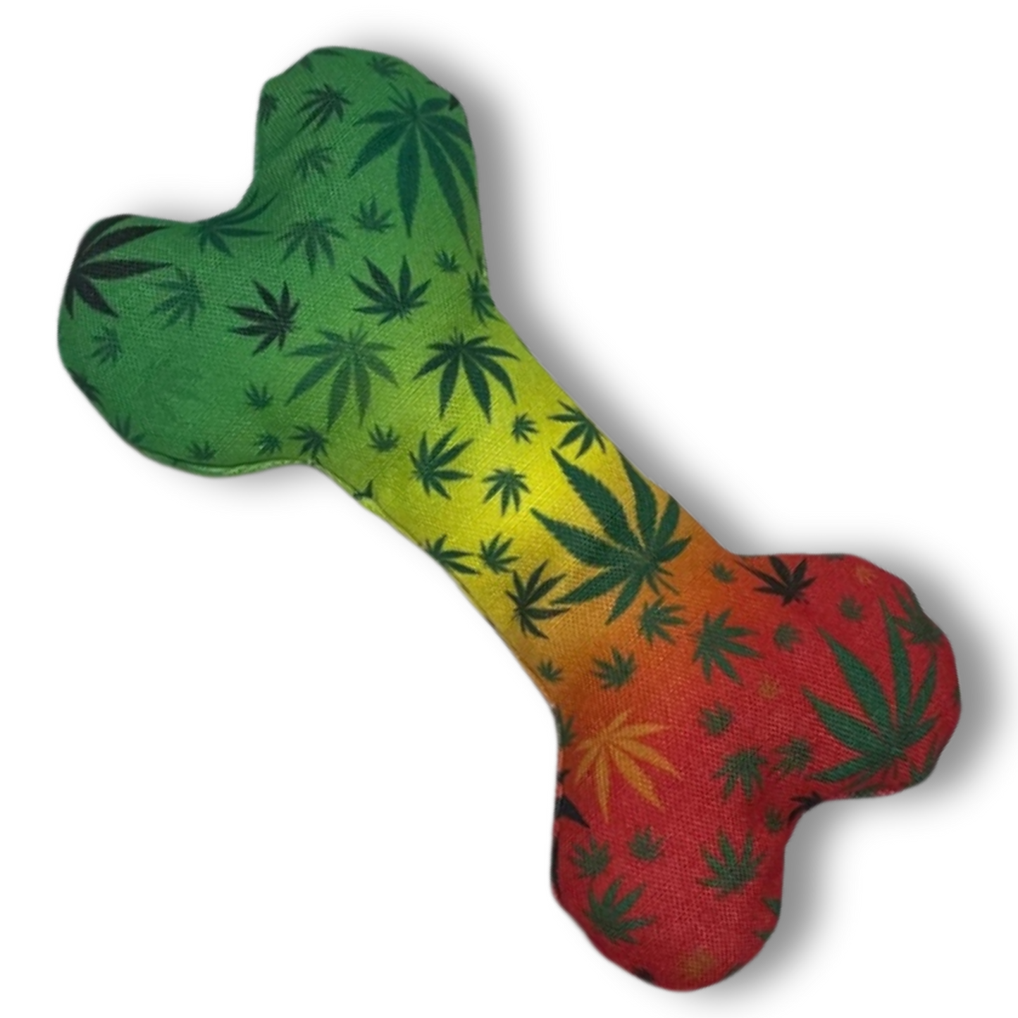 Stoned to da Bone, Rasta Weed Leaf Patten, 420 Bone Dog Toy