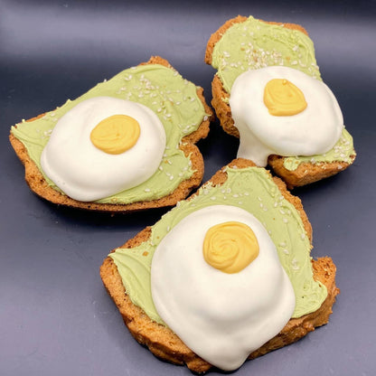 "Avocado" Toast w/ "Fried Egg" Organic Dog Cookie