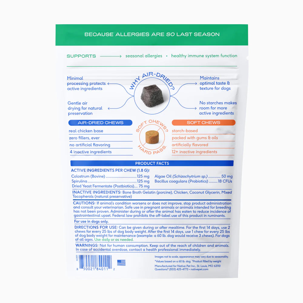 native pet - allergy chews 60ct