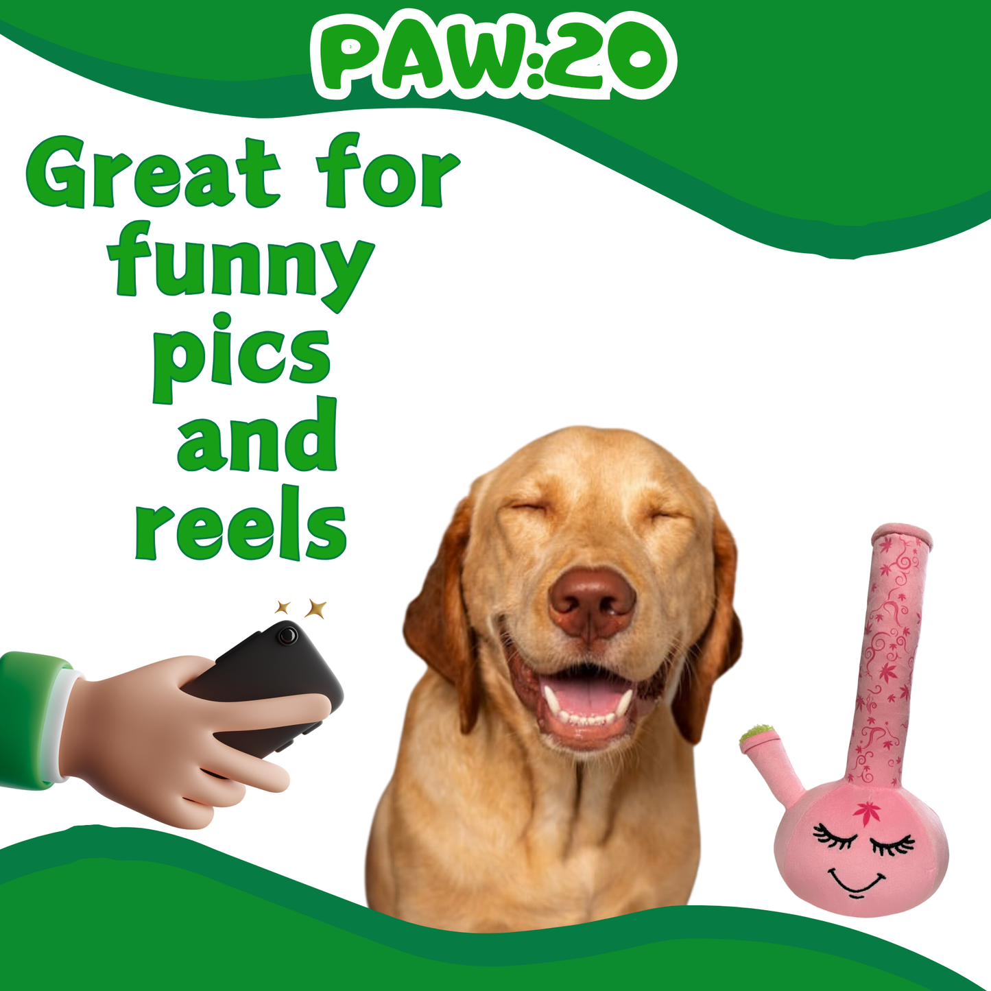 Harmony Bong, Parody Plush Squeaky 420 Dog Toy