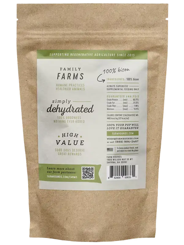 Bison Strips - All-Natural Dog Treats - 3.5 oz (Seasonal)