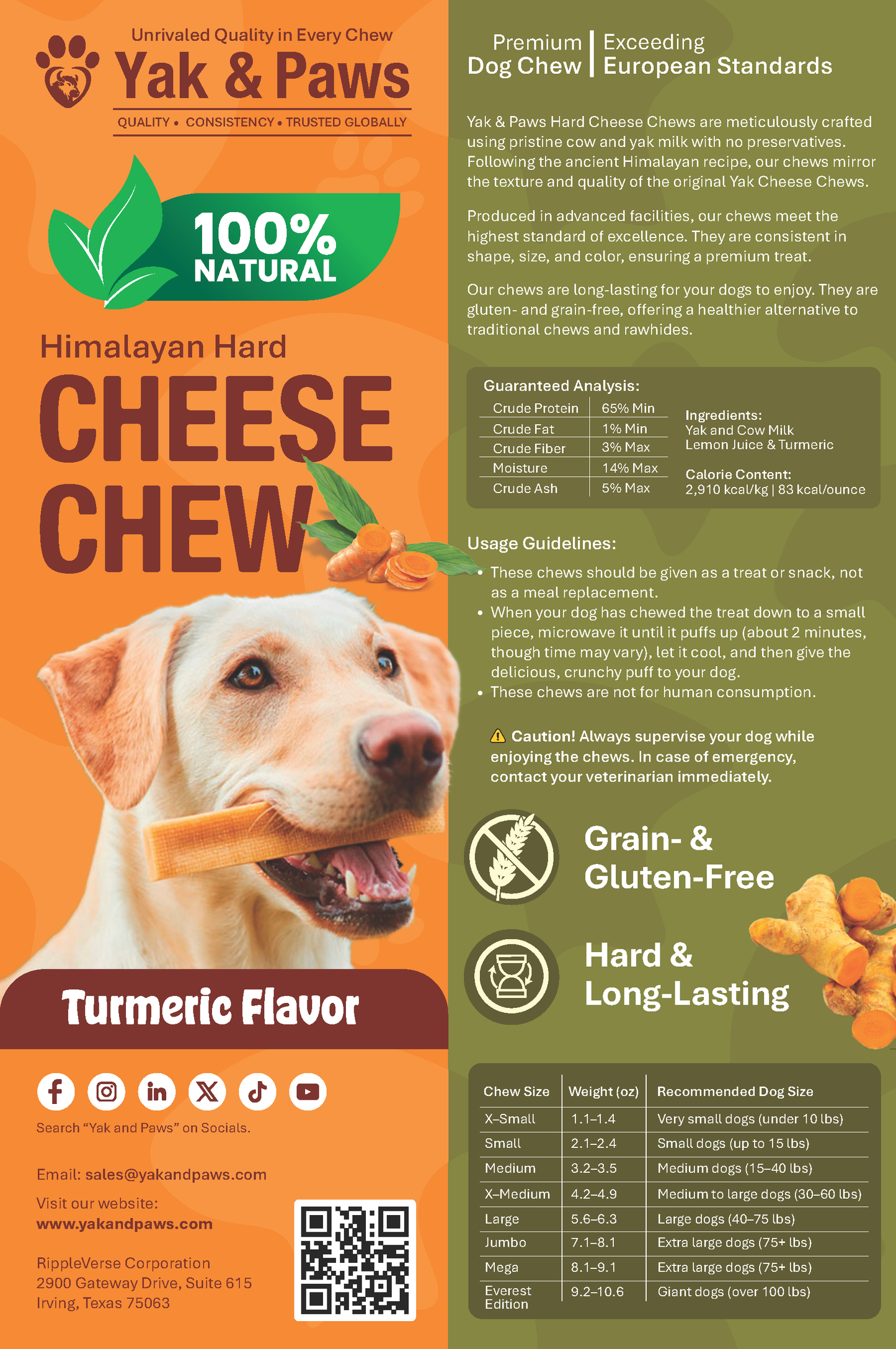 Yak Cheese Turmeric Chews - Medium