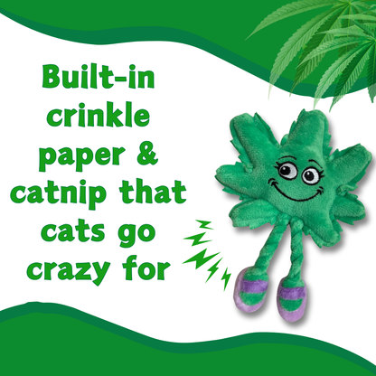 Lil' Mary Jane the Marijuana Leaf, Plush Catnip 420 Cat Toy
