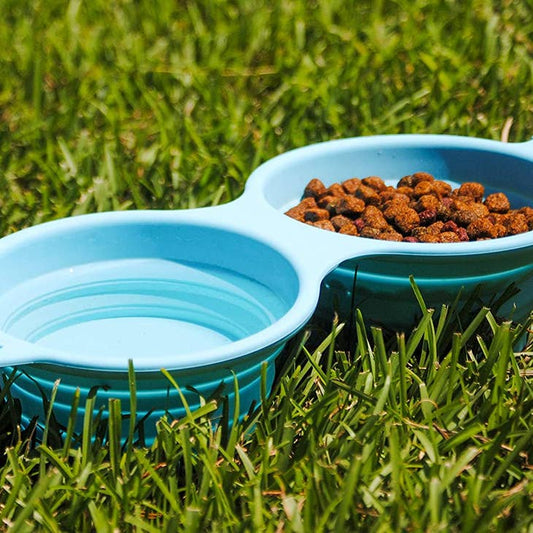 Bark Brite Collapsible Double Dog Bowl