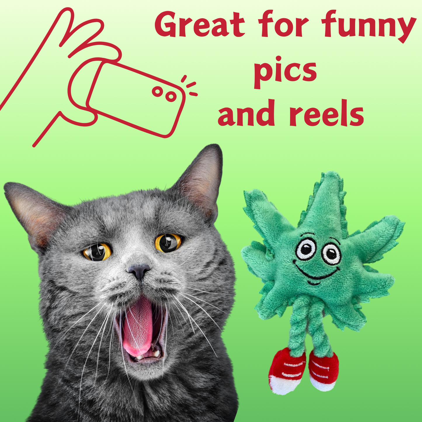 Paw:20 - Lil' MJ the Weed Leaf, Cat Toy