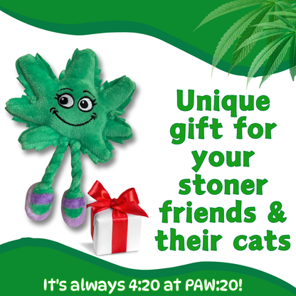 Lil' Mary Jane the Marijuana Leaf, Plush Catnip 420 Cat Toy