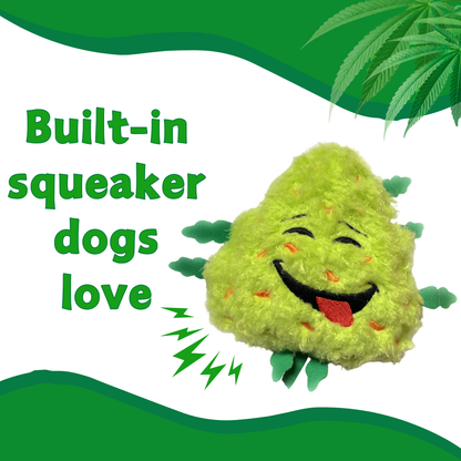 Bud the Weed Nug, Parody Plush Squeaker 420 Dog Toy