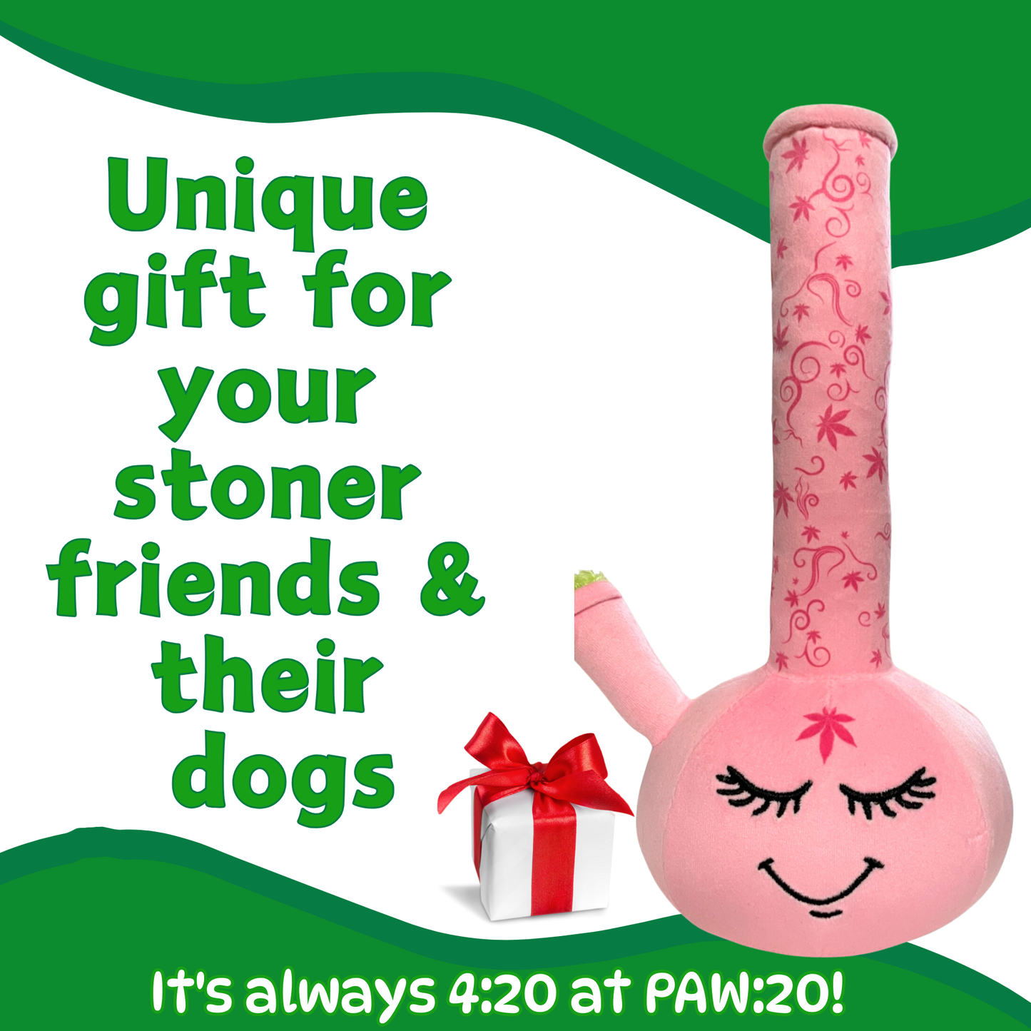Harmony Bong, Parody Plush Squeaky 420 Dog Toy