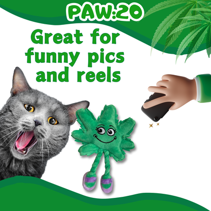 Lil' Mary Jane the Marijuana Leaf, Plush Catnip 420 Cat Toy